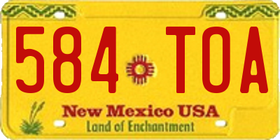 NM license plate 584TOA
