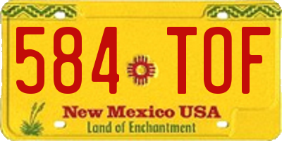 NM license plate 584TOF