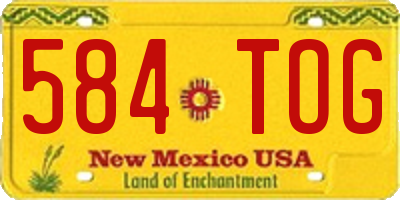 NM license plate 584TOG