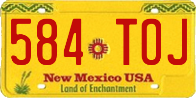 NM license plate 584TOJ