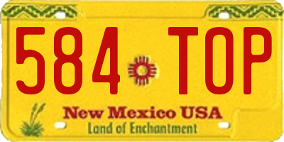 NM license plate 584TOP