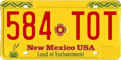 NM license plate 584TOT