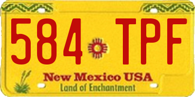 NM license plate 584TPF
