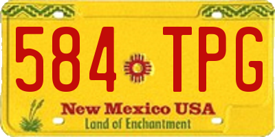 NM license plate 584TPG