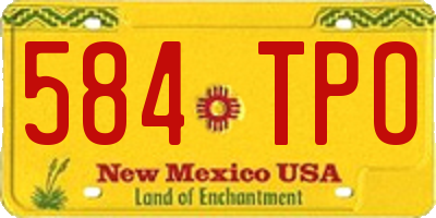 NM license plate 584TPO