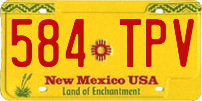 NM license plate 584TPV