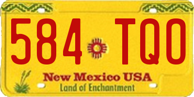 NM license plate 584TQO
