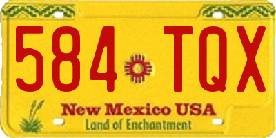 NM license plate 584TQX