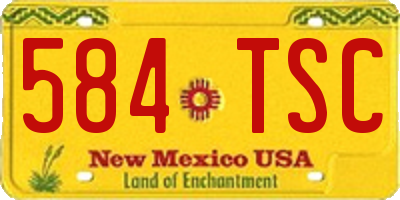 NM license plate 584TSC