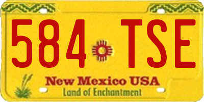 NM license plate 584TSE