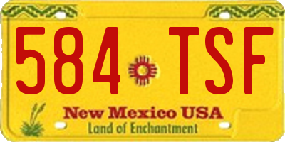 NM license plate 584TSF