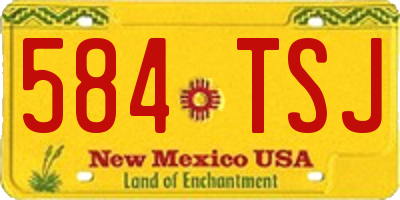 NM license plate 584TSJ