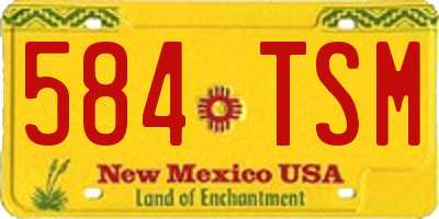 NM license plate 584TSM