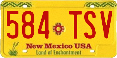 NM license plate 584TSV