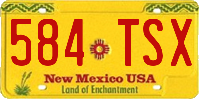 NM license plate 584TSX