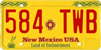 NM license plate 584TWB