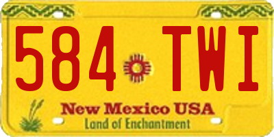 NM license plate 584TWI