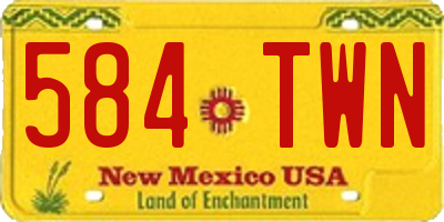 NM license plate 584TWN