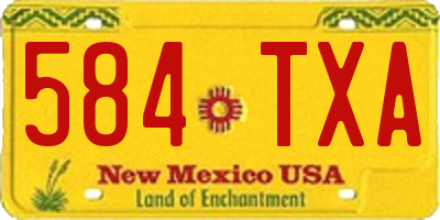 NM license plate 584TXA