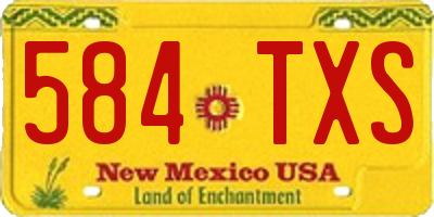 NM license plate 584TXS