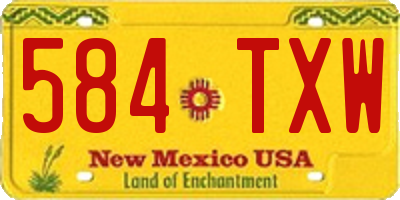 NM license plate 584TXW