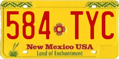 NM license plate 584TYC