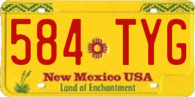 NM license plate 584TYG