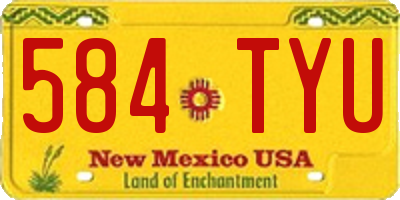 NM license plate 584TYU