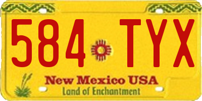 NM license plate 584TYX