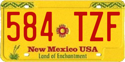NM license plate 584TZF