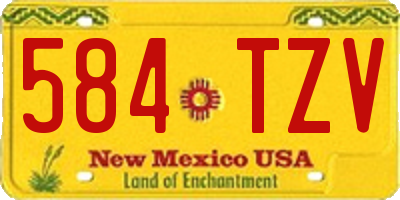 NM license plate 584TZV