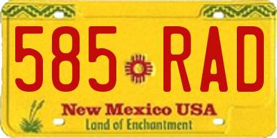 NM license plate 585RAD