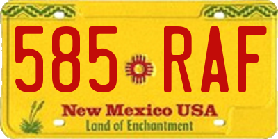 NM license plate 585RAF