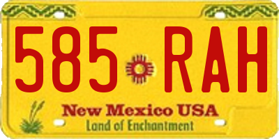 NM license plate 585RAH