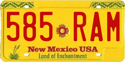 NM license plate 585RAM