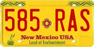 NM license plate 585RAS