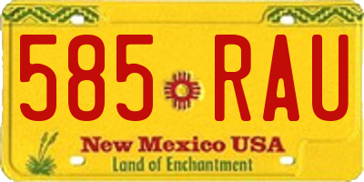 NM license plate 585RAU