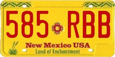 NM license plate 585RBB