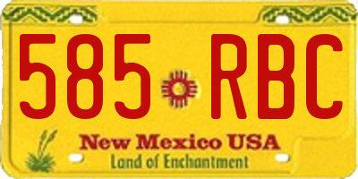 NM license plate 585RBC