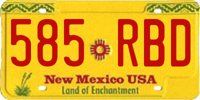 NM license plate 585RBD