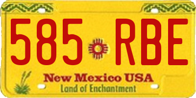 NM license plate 585RBE