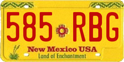 NM license plate 585RBG