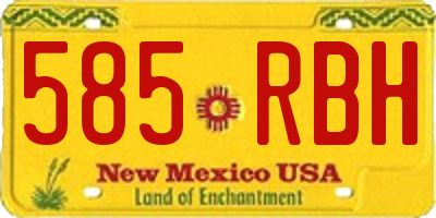 NM license plate 585RBH