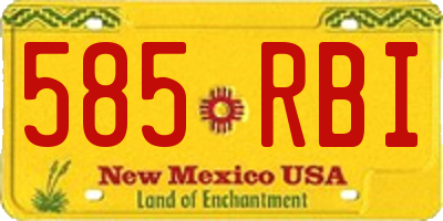 NM license plate 585RBI
