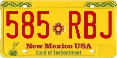 NM license plate 585RBJ