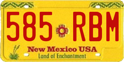 NM license plate 585RBM
