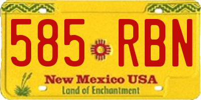 NM license plate 585RBN