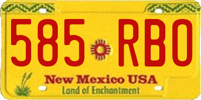 NM license plate 585RBO
