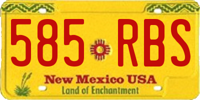 NM license plate 585RBS