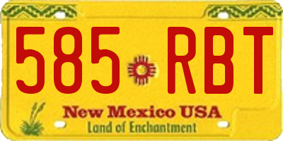 NM license plate 585RBT